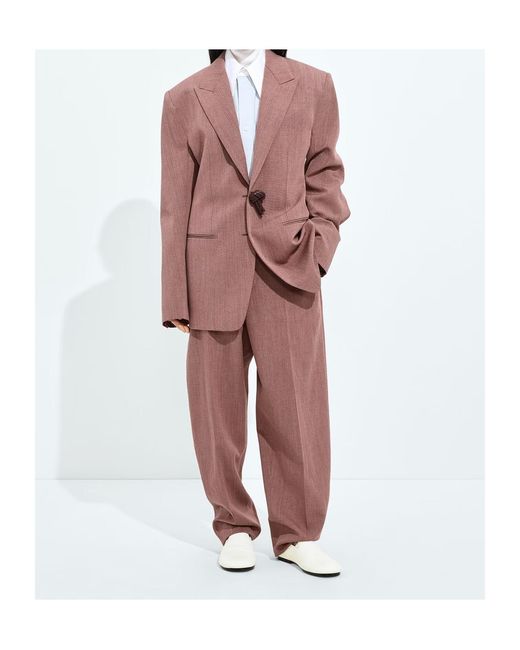 Bottega Veneta Brown Wool And Linen Melange Jacket