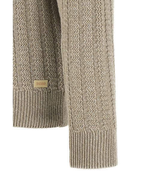 Boss Gray Cotton Sweater for men