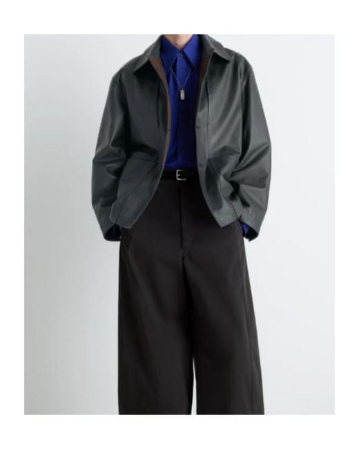 Lemaire Black Leather Workwear Jacket for men