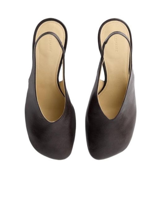 Lemaire Brown 80 Mm Glove Slingback Pumps