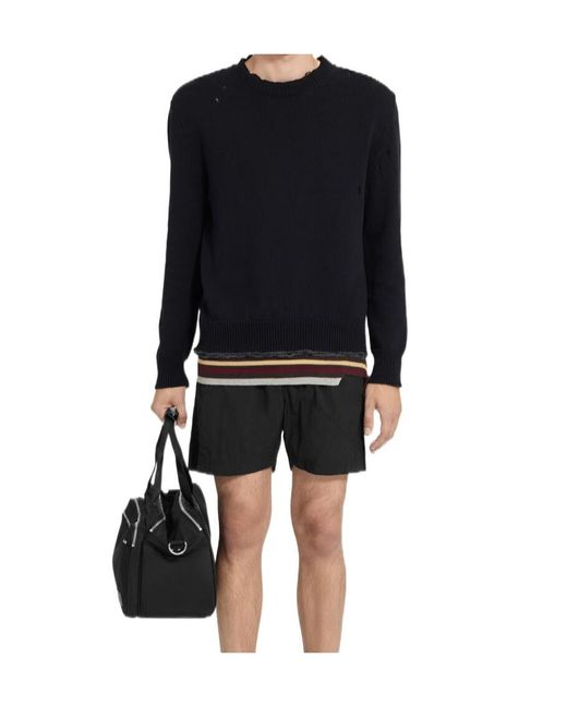 MM6 by Maison Margiela Black Distressed Jumper for men