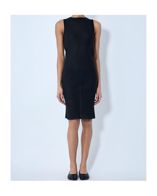 Rier Blue Sleeveless Mesh Midi Dress