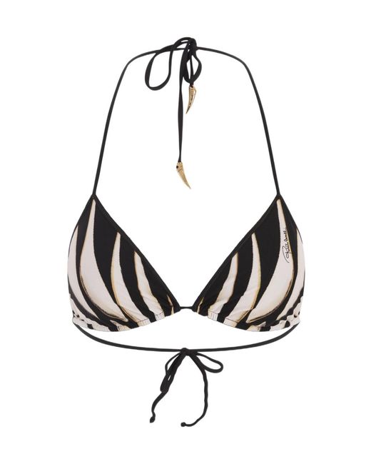 Roberto Cavalli Black Straddle Bikini Top