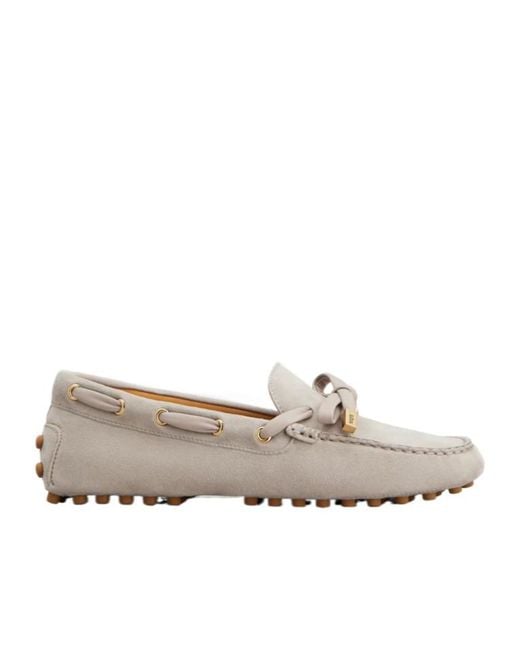 Tod's Gray Round-Toe Loafers