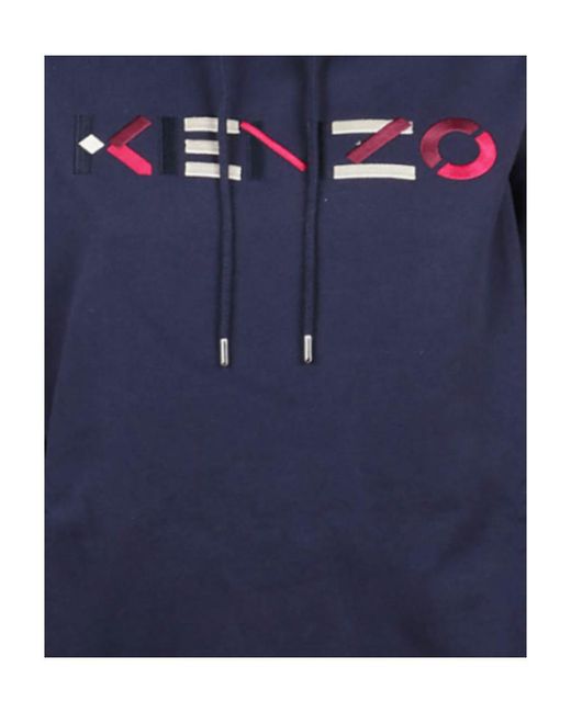 KENZO Blue Logo-Embroidered Sweatshirt Dress