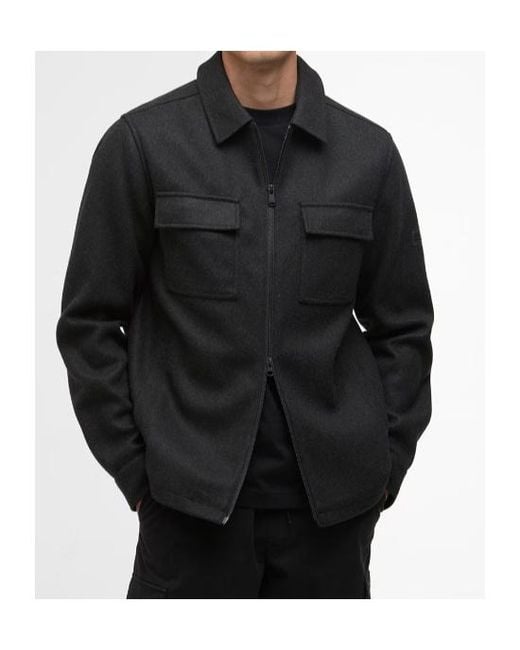 Barbour Black Shirt-Style Casual Jacket for men