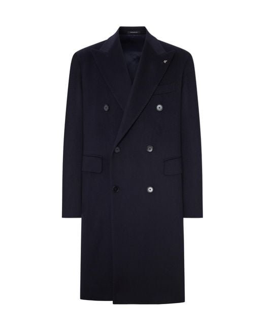 Tagliatore Blue Long-Sleeved Coat for men