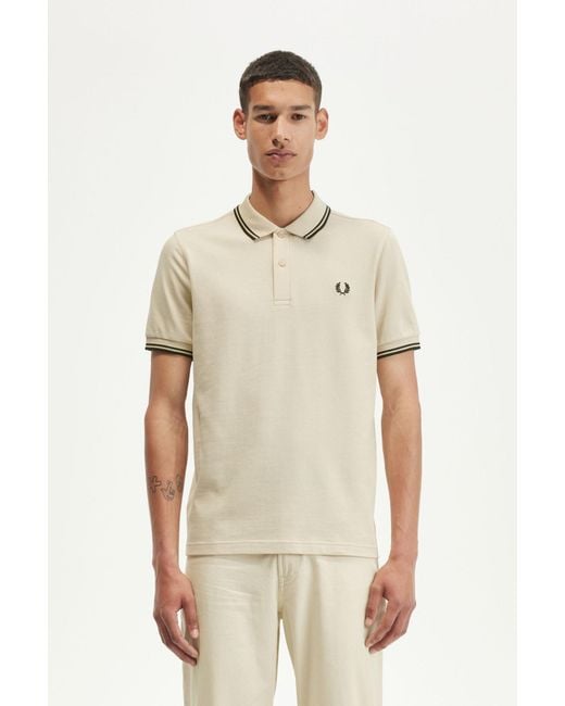 Fred Perry Natural Logo-Embroidered Cotton Polo Shirt for men