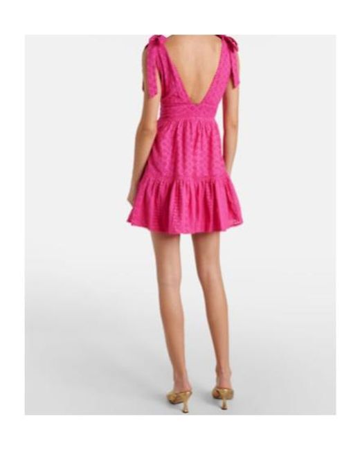 Poupette Pink Cara Broderie Anglaise Cotton Minidress