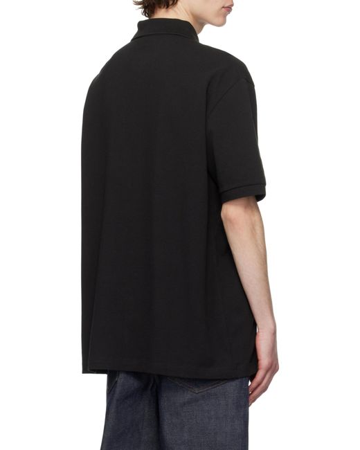 Lacoste Black Relaxed Fit Pique Polo Shirt for men