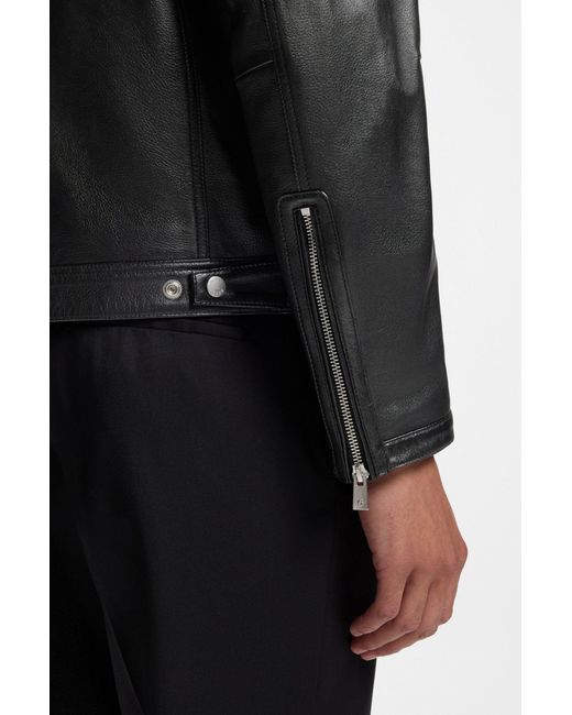 Boss Black Boss Zip-Up Leather Jacket for men