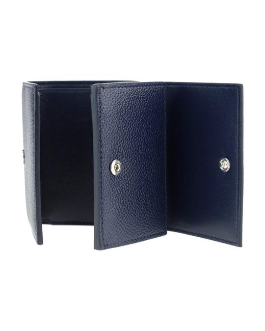 Balenciaga Blue Mini B Leather Wallet for men