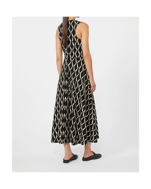 Max Mara Black Graphic Print Sleeveless Dress