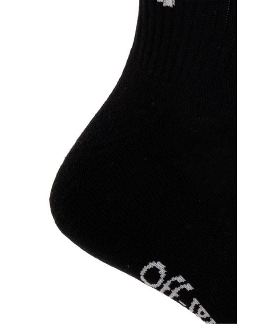 Off-White c/o Virgil Abloh Black Logo-Embroidered Socks for men