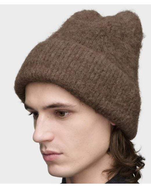 Maison Margiela Brown Brushed Beanie for men