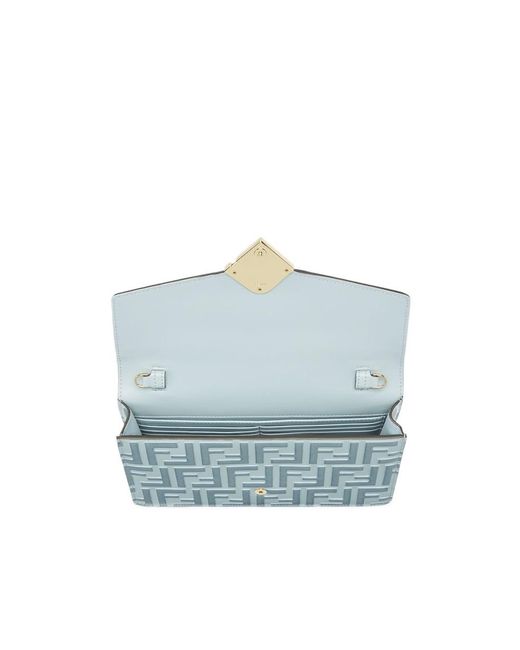Fendi Blue Light And Ff Leather Wallet