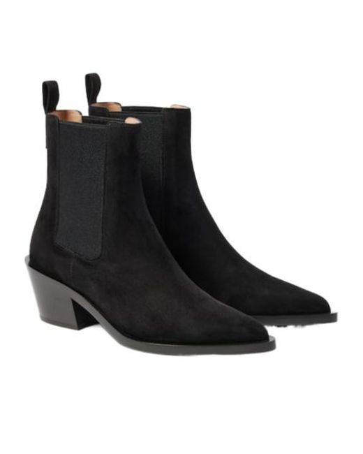 Gianvito Rossi Black Pointed Toe Suede Ankle Boots