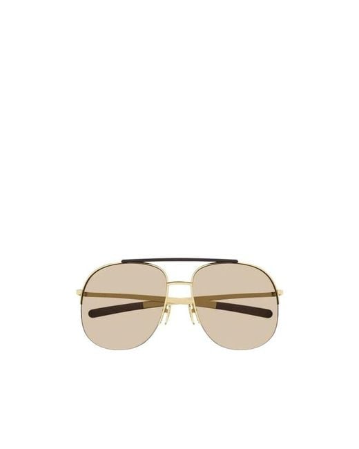 Gucci Metallic Eyewear Navigator Frame Sunglasses