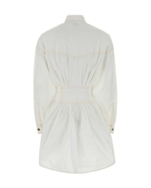 Versace White Long-Sleeved Dress