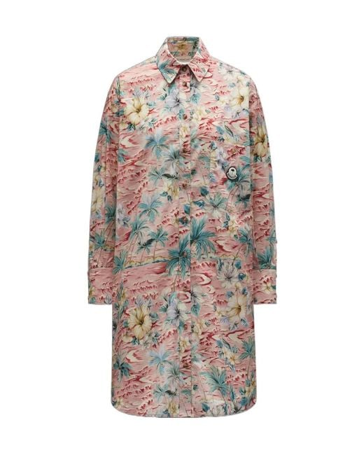Moncler White X Palm Angels Tropical Printed Shirt