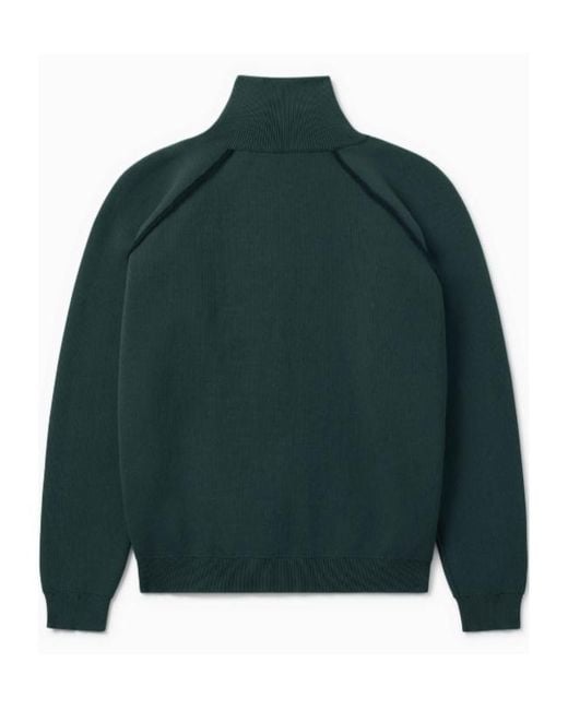 1989 STUDIO Green Full Zip Raglan Sweater for men