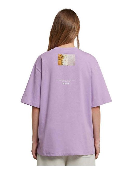 MSGM Purple X Duccio Maria Gambi Photograph-Print T-Shirt for men