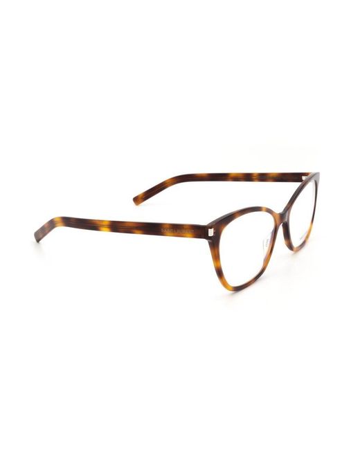Saint Laurent White Eyewear Cat-Eye Glasses
