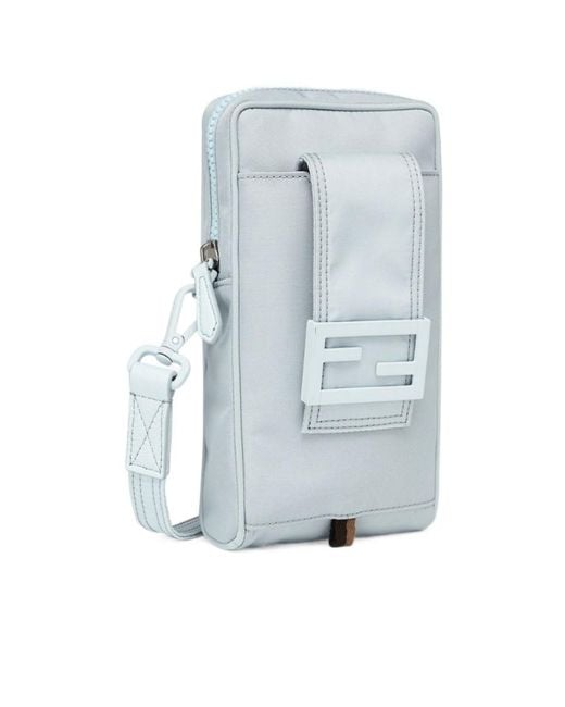 Fendi Blue Ff Baguette Buckle Crossbody Bag for men