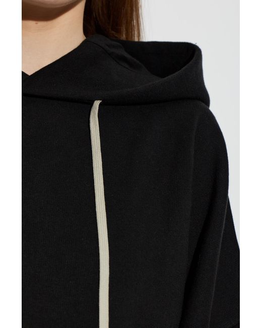 Rick Owens Blue Oversized Drawstring Hoodie