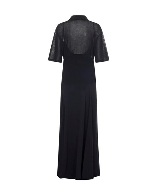 Victoria Beckham Black Plunging V-Neck Knitted Dress