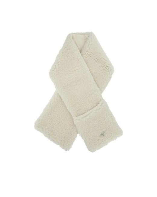 Prada White Teddy Logo-Plaque Scarf