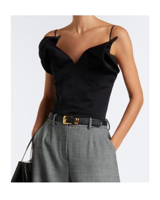 Magda Butrym Black Cotton And Silk Top