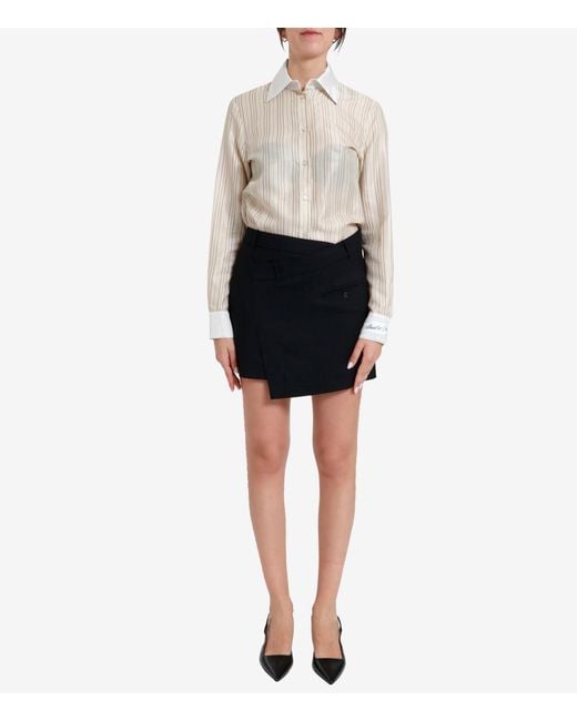 Erika Cavallini Semi Couture White Striped Dress
