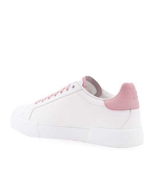 Dolce & Gabbana White Portofino Lace-Up Sneakers