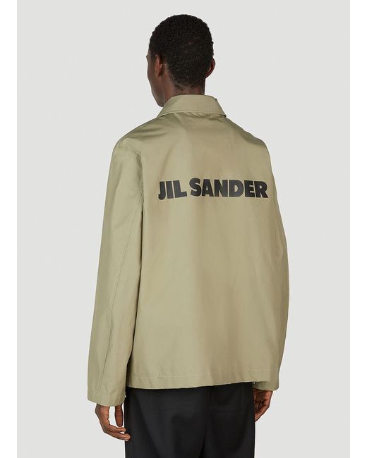 Jil Sander Natural Logo Printed Long-Sleeved Jacket for men