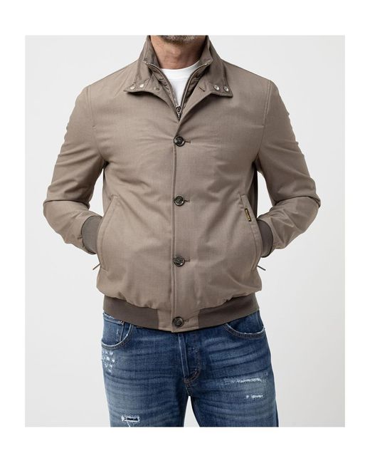 Moorer Gray Bernie Pum Bomber Jacket for men