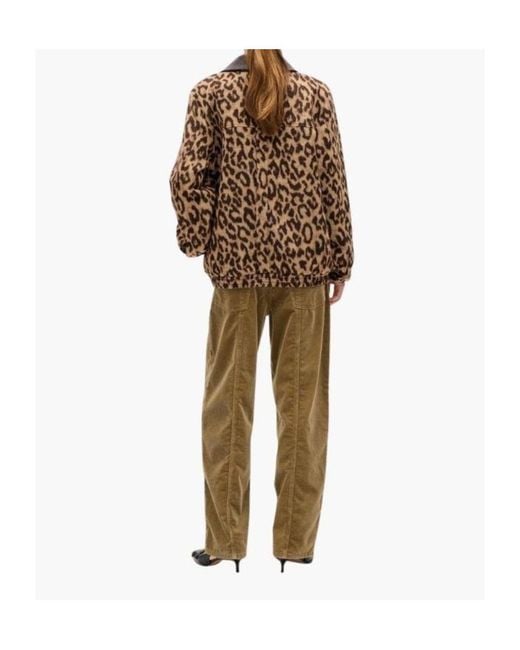 Baum und Pferdgarten Brown Leopard-Print Zip-Up Casual Jacket