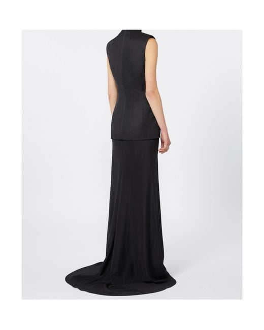 Sportmax Black Cileno Satin Midi Dress