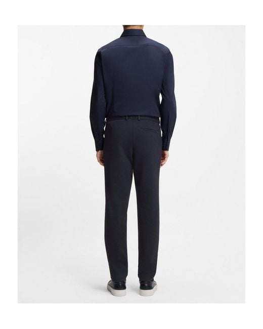 Boss Blue Buttoned Trousers for men