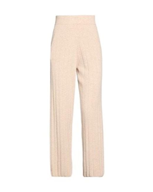 Max Mara Natural High-Waisted Elastic Cashmere Pants