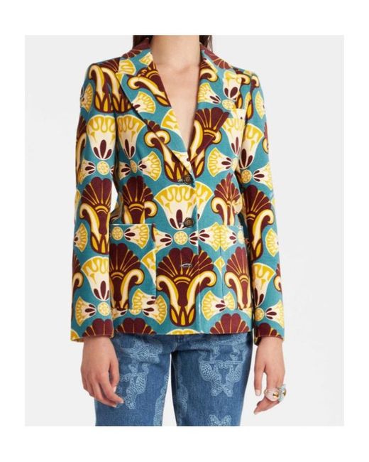 LaDoubleJ Multicolor Graphic-Print Single-Breasted Blazer