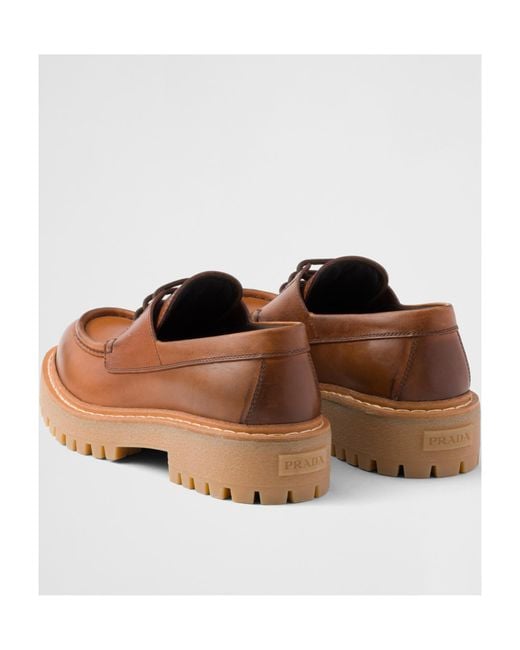 Prada Brown Vintage Lace-Up Shoes