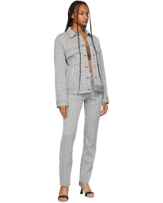 Givenchy Gray 4G Jacquard Denim Jacket