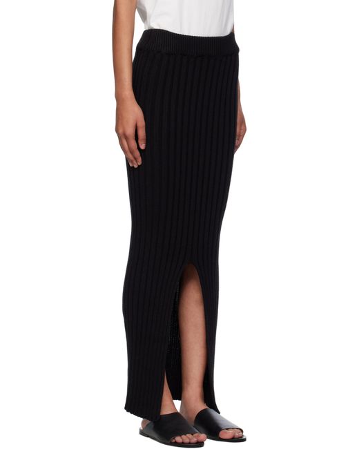 Baserange Black Macau Midi Skirt