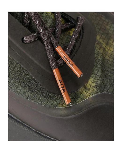 And Wander Black X Roa Printed Low-Top Sneakers for men