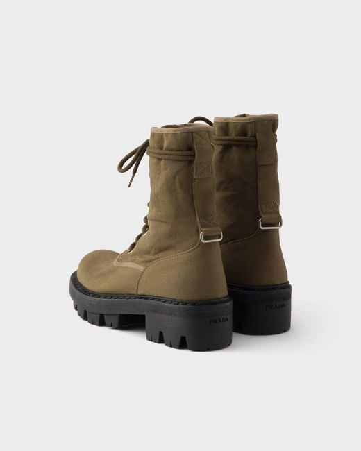 Prada Brown High-Top Lace-Up Boots