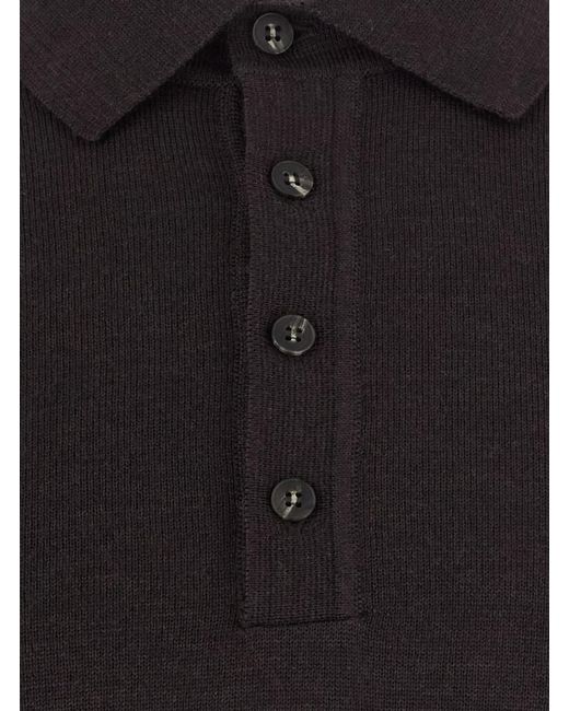 Kangra Cashmere Blue Long-Sleeve Polo-Collar Sweater for men