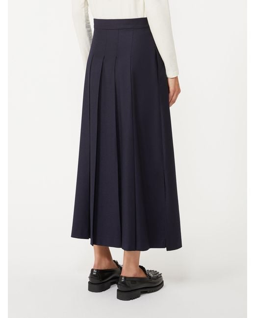 Weekend by Maxmara Blue Fastoso Pleated Midi Skirt