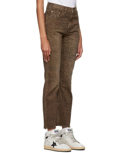 Golden Goose Deluxe Brand Gray Leopard Printed Flared Jeans