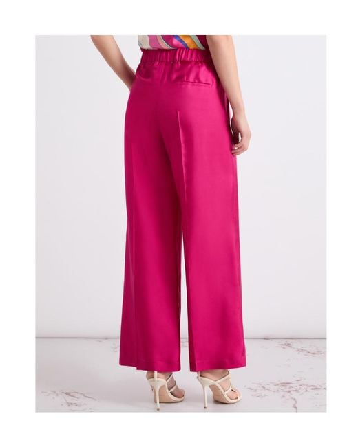 Marella Pink Silk Twill Trousers